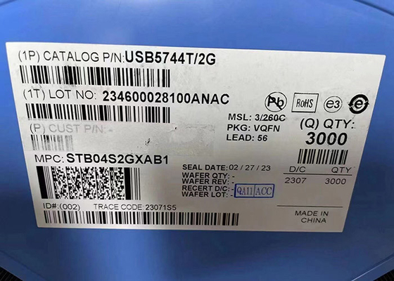 Układ scalony Chip USB5744T/2G 4-portowy kontroler koncentratora USB Interfejs USB 3.0 56-VQFN