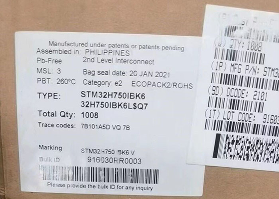 Wysokowydajny mikrokontroler MCU STM32H750IBK6 IC 201UFBGA 32-bitowy pojedynczy rdzeń