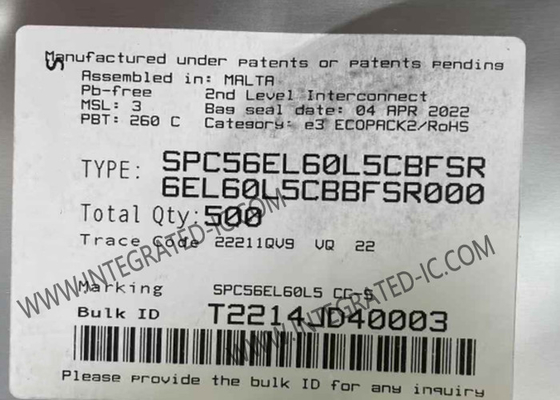 Mikrokontroler MCU SPC56EL60L5CBFSR Dwujadrowy 120MHz 32-bitowa architektura zasilania Mikrokontroler