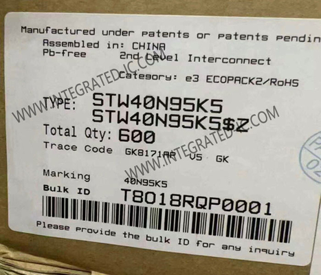 STW40N95K5 Chip zintegrowanego obwodu 950V MDmeshTM K5 N-Channel Power MOSFET
