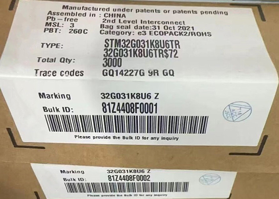 Mikrokontroler MCU STM32G031K8U6TR 32-bitowe jednojadrowe mikrokontrolery IC 32-UFQFN