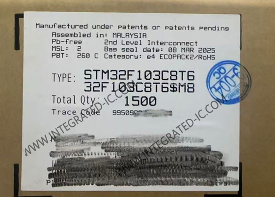 STM32F103C8T6 Mikrokontroler MCU 72MHz 32-bitowy jednojadrowy mikrokontroler IC LQFP48