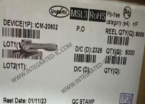 ICM-20602 Czujnik IC Wysokiej Wydajności 6 Oś MEMS Urządzenie śledzenia ruchu LGA16