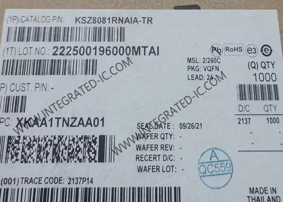 KSZ8081RNAIA Układ scalony Ethernet 10/100 Base-T/TX Transceiver warstwy fizycznej z obsługą RMII