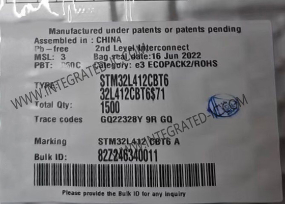 128KB Flash mikrokontroler MCU STM32L412CBT6 80MHz układ mikrokontrolera LQFP48